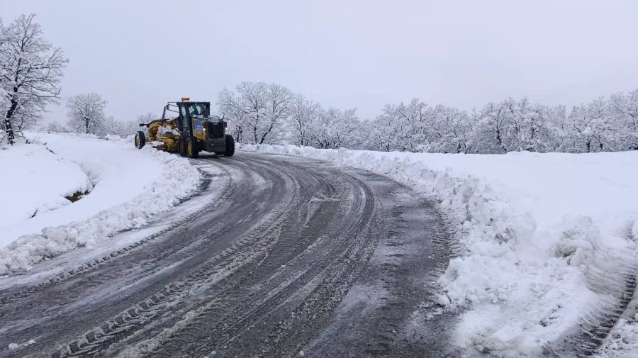 Kulp’ta kar nedeniyle kapanan yollar ulaşıma açılıyor